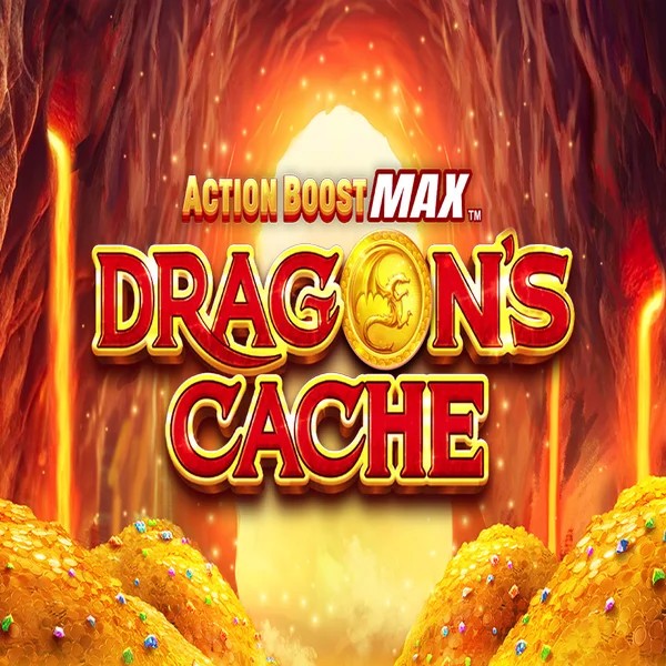 Action Boost Max Dragon's Cache game by SpinPlay Games – logo hosted on Bonuskong Casino