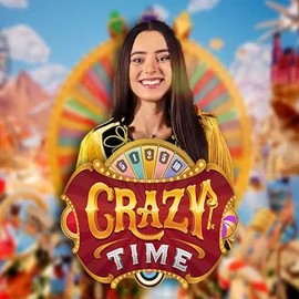 Live Casino logo of Crazy Time from Evolution at Bonuskong Casino